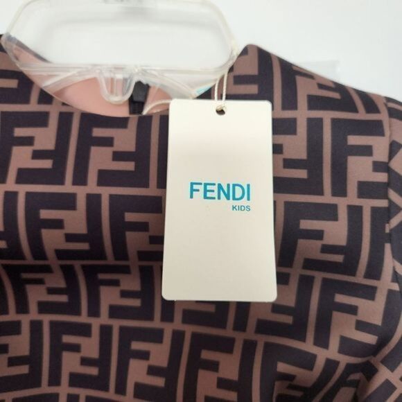 FENDI Little Girl's & Girl's Neoprene All‎ Over Logo Dress - Picture 7 of 9